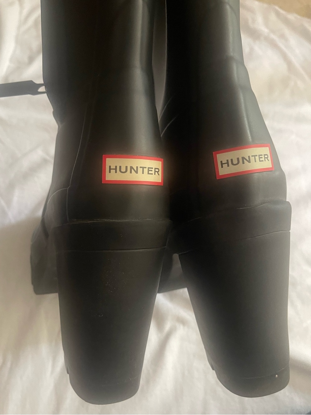 Hunter Black Chunky-Heel Waterproof Ankle Boot - Picture 7 of 8